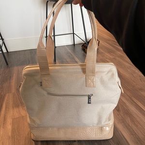 BÉIS Convertible Mini Weekender Beige Croc